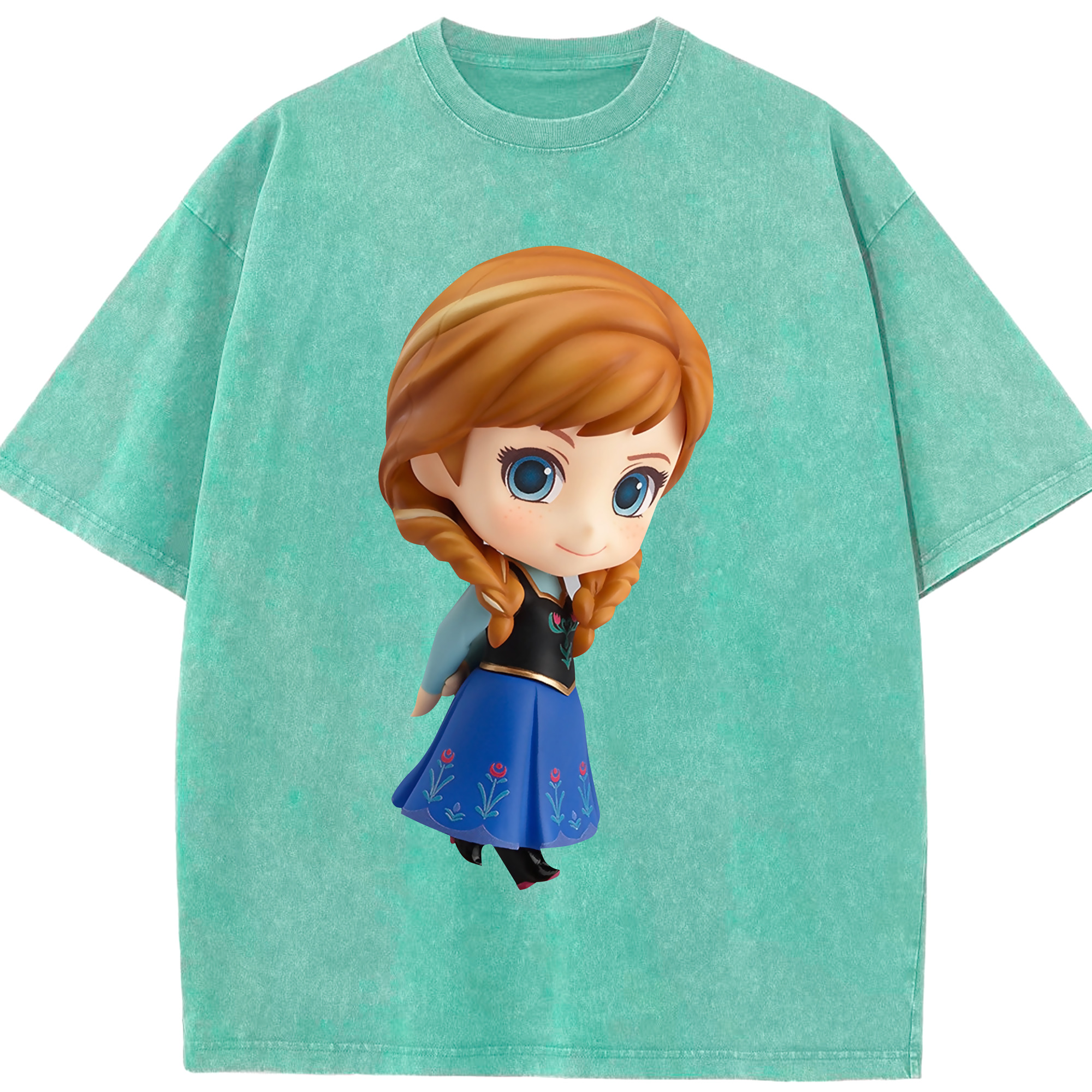 （画像用） アナと雪の女王 アンナ エルサ Frozen Anna Elsa 綿100% ヴィンテージ風 半袖Tシャツ（フロントプリント）